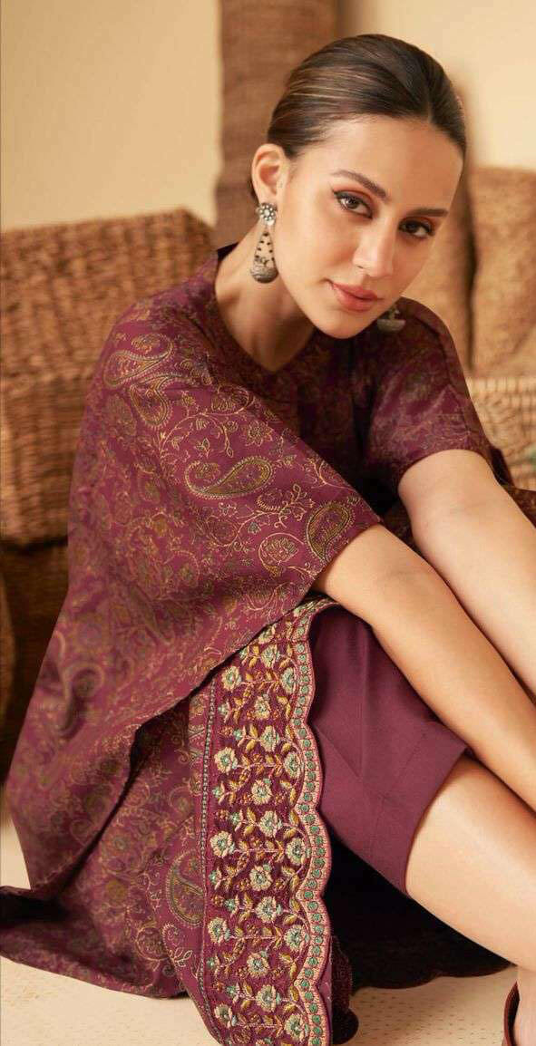 Women pure jam satin digital print with heavy cut work embroidered unstitched salwar set