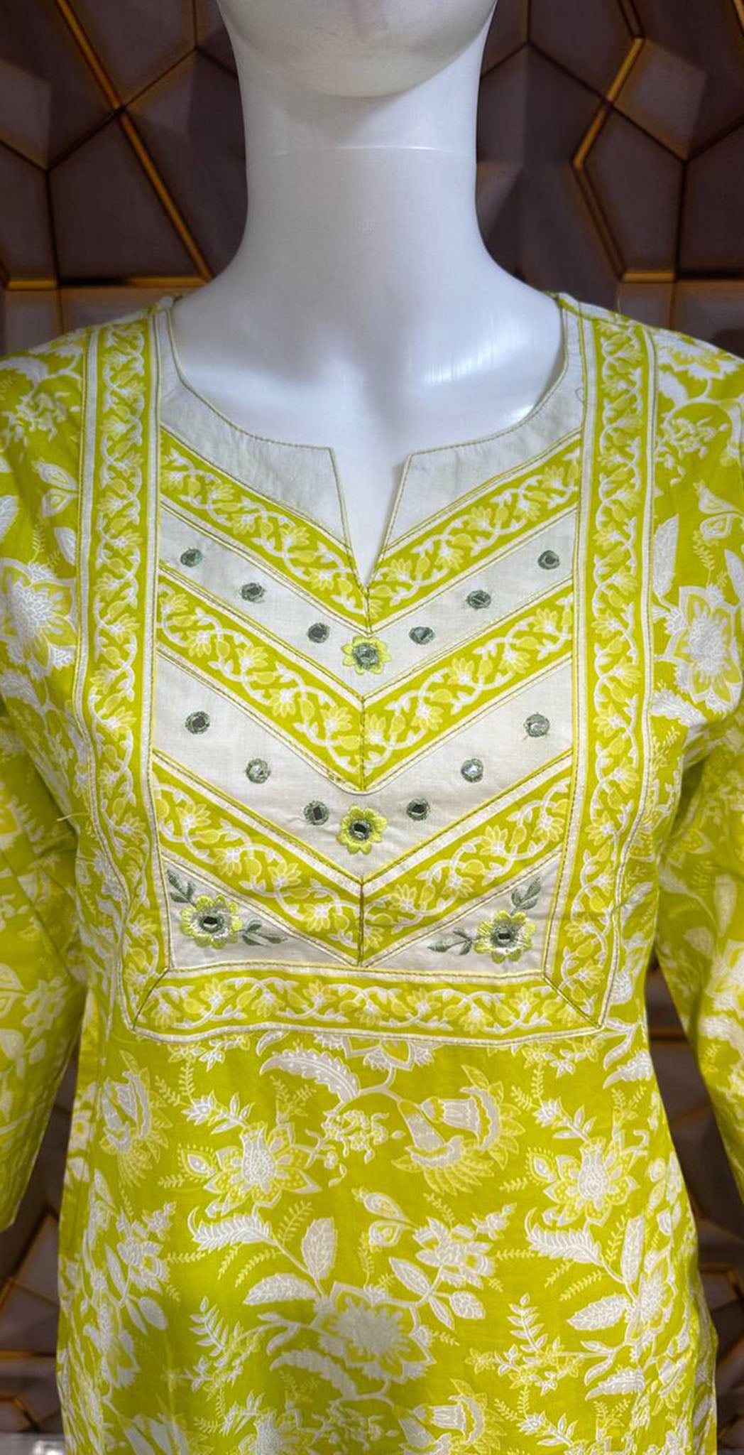 Light green cotton printed salwar set