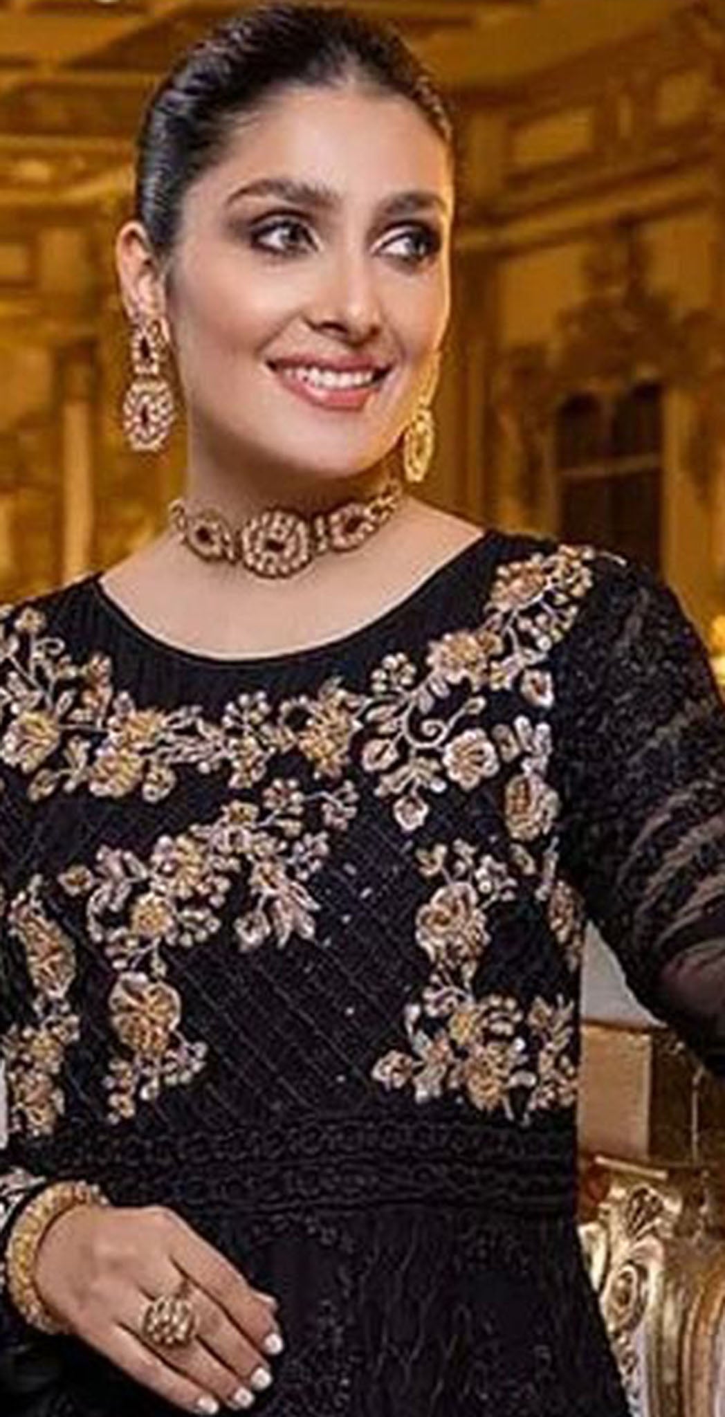 Black georgette embroidered dress material 2