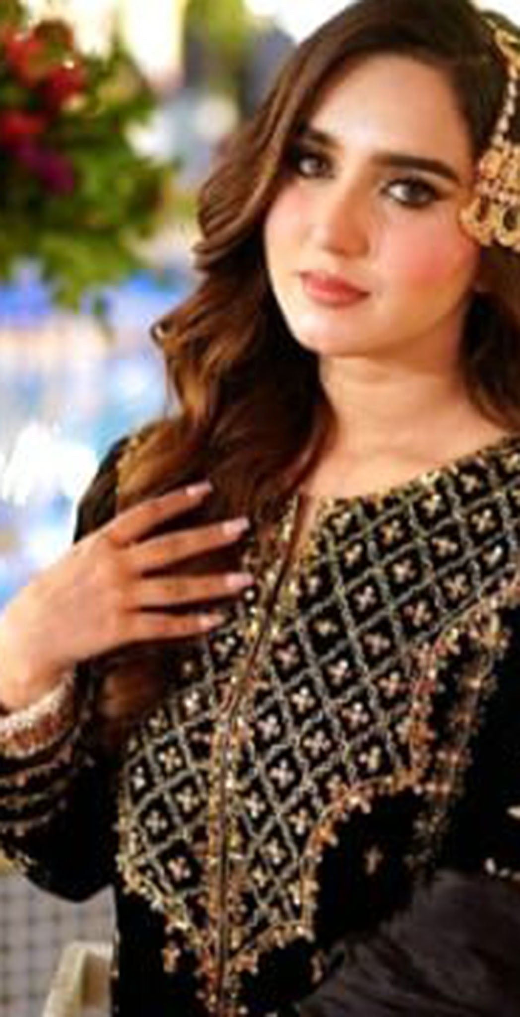 Black georgette embroidered dress material 4