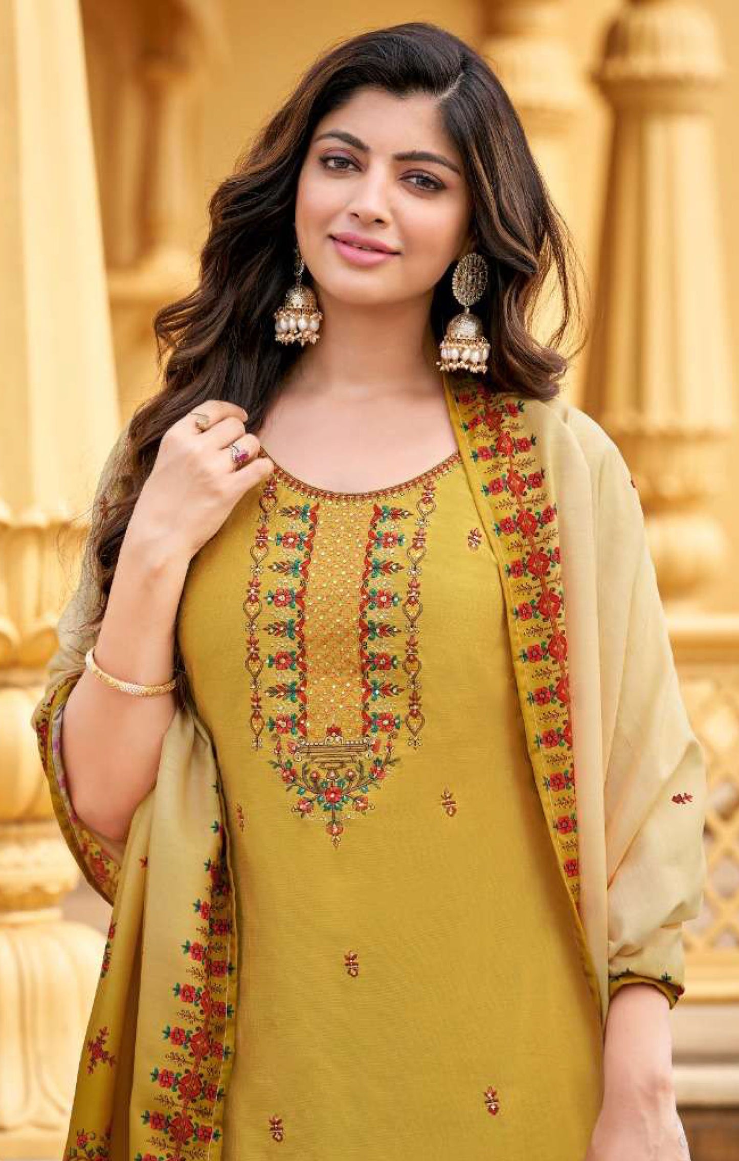 Women viscose with embroidery ready to wear salwar set