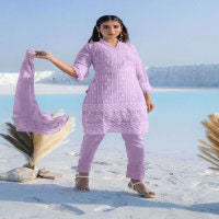 Women designer tunic embroidered georgette ready to wear salwar set