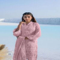 Women designer tunic embroidered georgette ready to wear salwar set