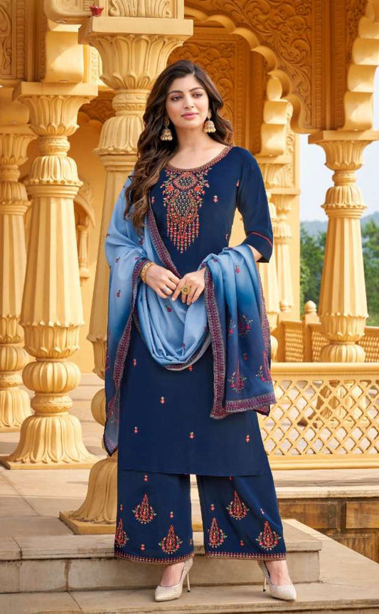 Women viscose with embroidery ready to wear salwar set