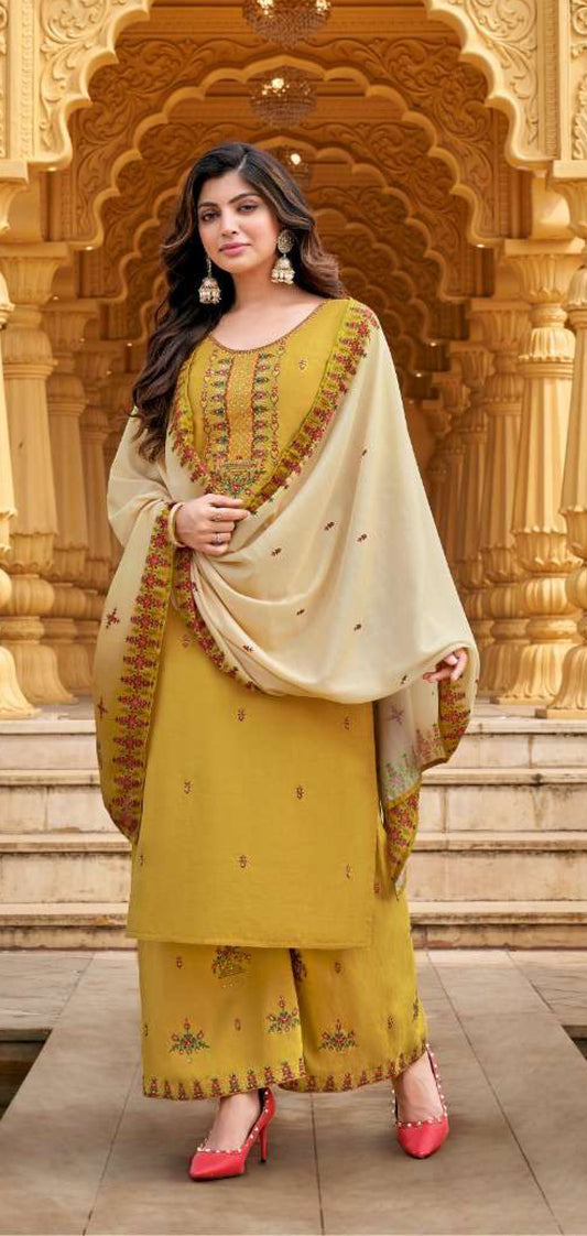 Women viscose with embroidery ready to wear salwar set