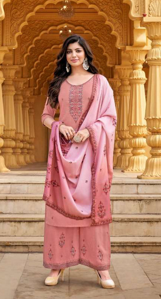 Women viscose with embroidery ready to wear salwar set