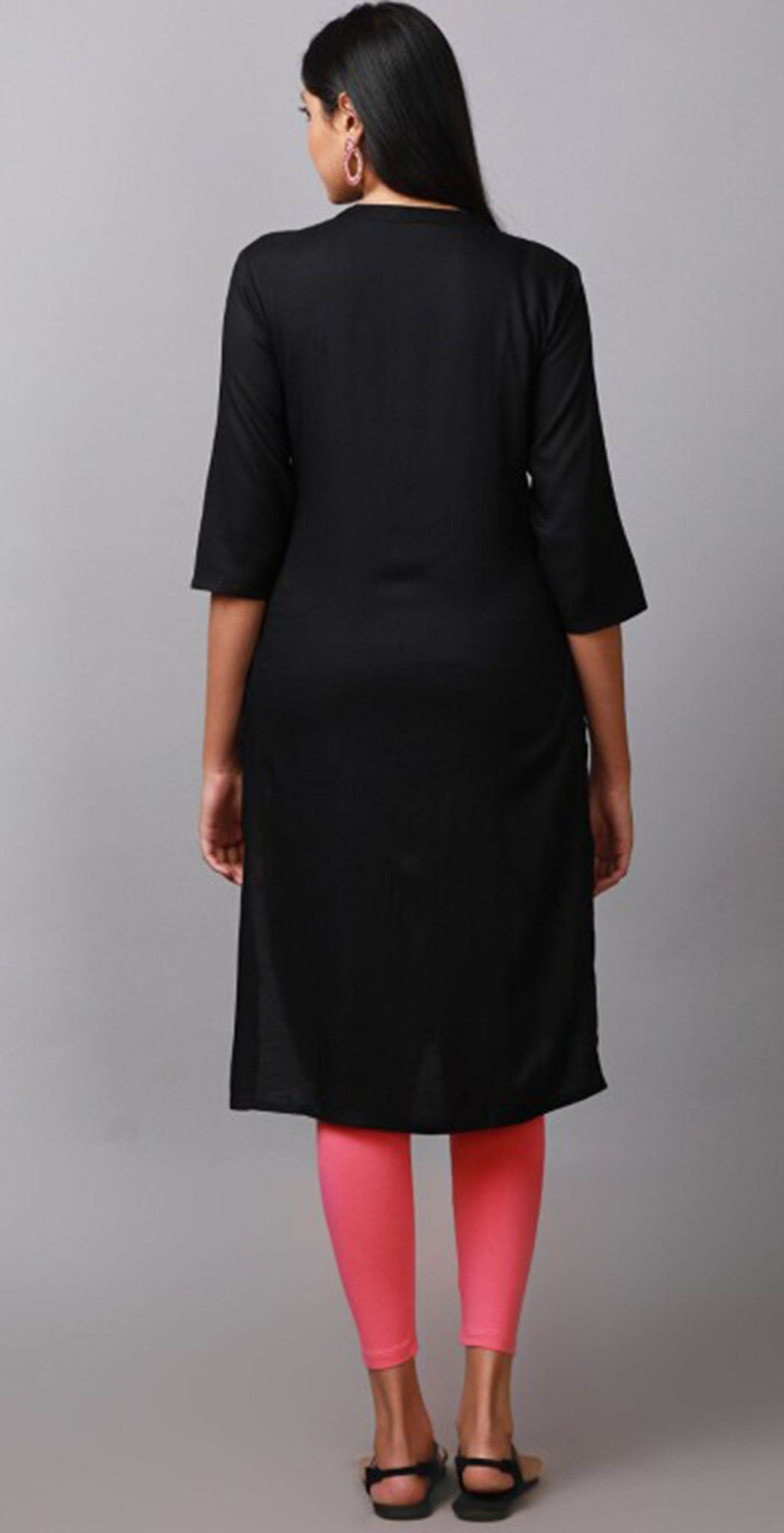 Black rayon off white embroidered Kurta